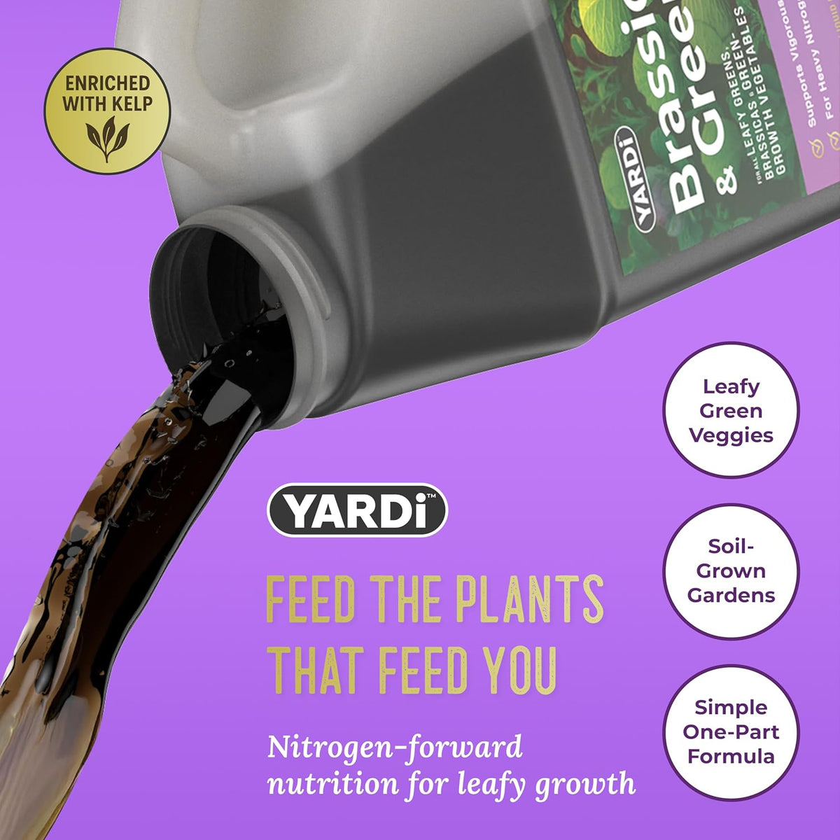 YARDi Brassicas & Greens 8-3-3 plant food front label