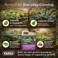 YARDi Brassicas & Greens guaranteed analysis 8-3-3 high-nitrogen formula