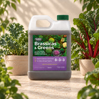 YARDi Brassicas & Greens 8-3-3 liquid plant food 32 oz bottle among kale and chard