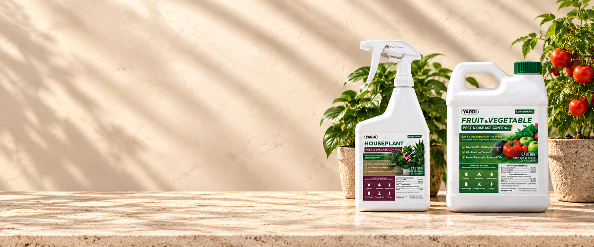YARDi Houseplant and Fruit and Vegetable Pest and Disease Control on a stone counter